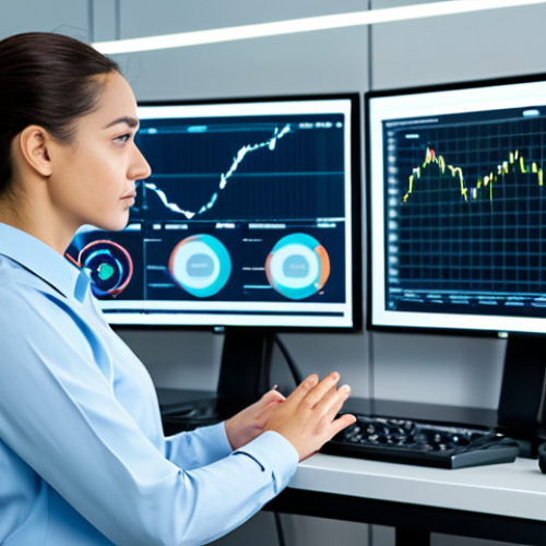 A professional female IT specialist in a modest business shirt and trousers, standing calmly in a brightly lit, modern Security Operations Center (SOC) with multiple holographic displays showing data visualizations and network graphs. She looks confident and focused, observing the automated systems at work, signifying relief from manual tasks. The environment is clean and organized, with subtle futuristic elements. Perfect anatomy, correct proportions, natural pose, well-formed hands, proper finger count, natural body proportions. Fully clothed, appropriate attire, modest clothing, professional dress, safe for work, appropriate content, family-friendly, high-quality professional photography.