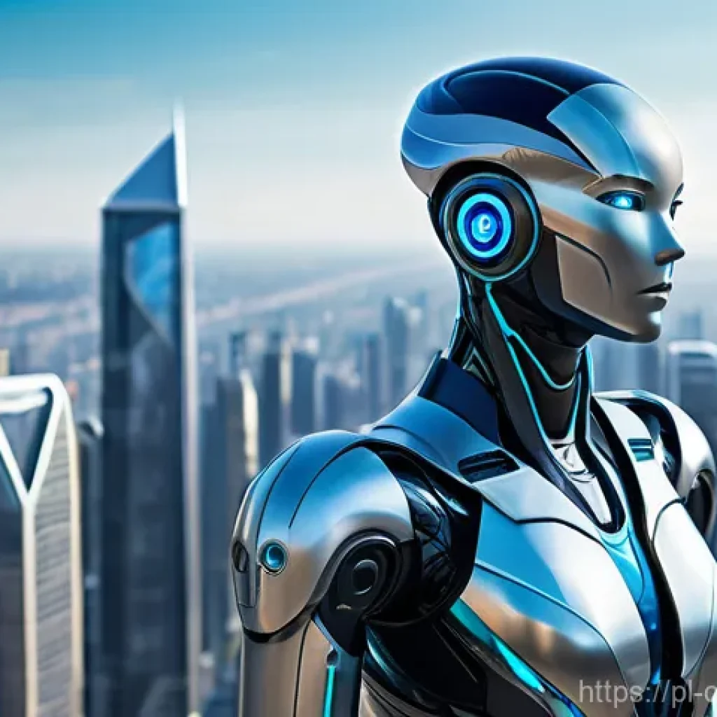 인공지능 기반 사이버 보안 자동화 도구 - **Vigilant AI Guardian in a Digital Metropolis:**
A futuristic, sleek AI entity, depicted with g...