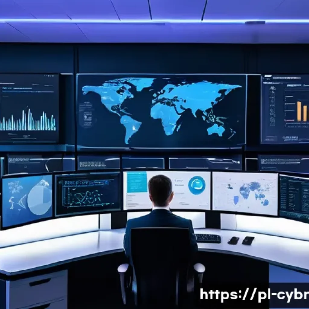 사이버 보안 자동화 도구의 운영 비용 절감 - A modern Polish IT security operations center with a diverse team of professionals working on large ...
