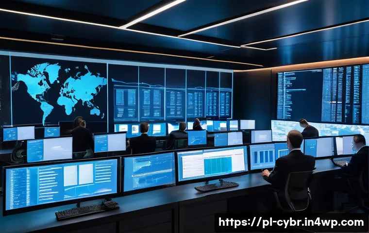 사이버 보안 자동화 도구의 금융 부문 적용 - A high-tech financial security operations center in Warsaw, Poland, featuring diverse professionals ...