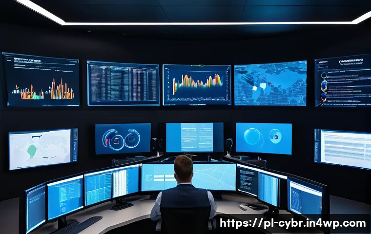 사이버 보안 자동화 도구와 교육 플랫폼 - A modern Polish IT security operations center with a diverse team of professionals working collabora...