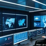 Home 18 사이버 보안 자동화 도구의 유지보수 방법 - A modern cybersecurity operations center with a diverse team of professionals actively monitoring mu...